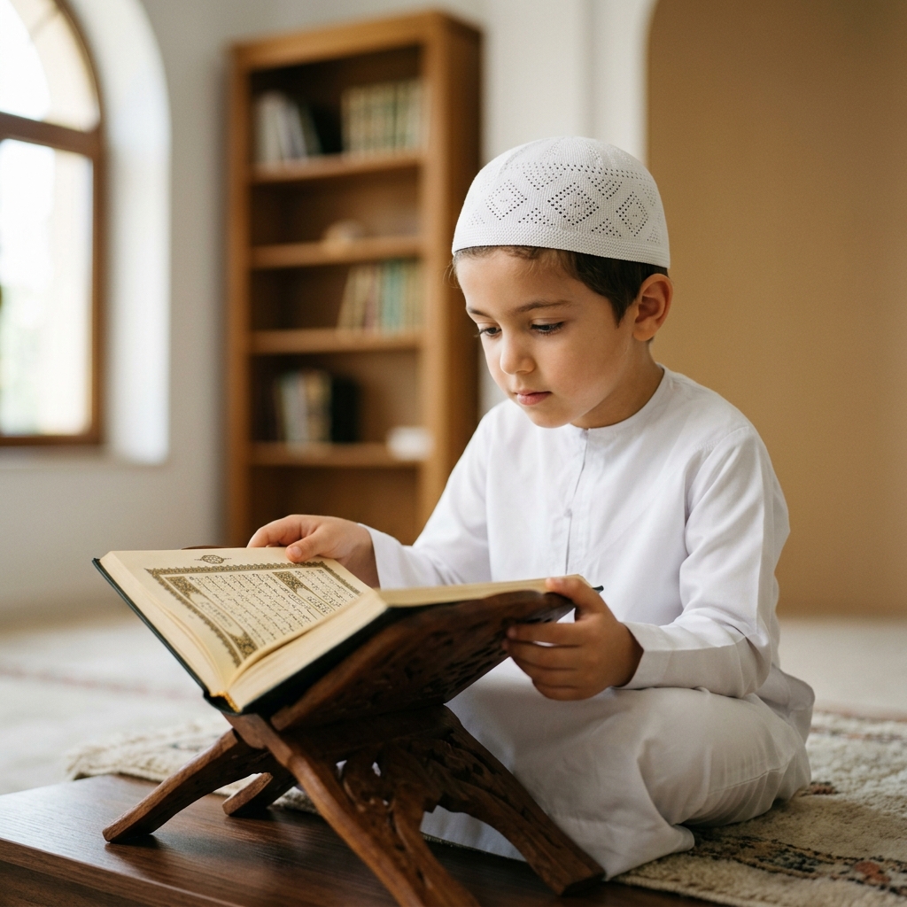 Young student reading